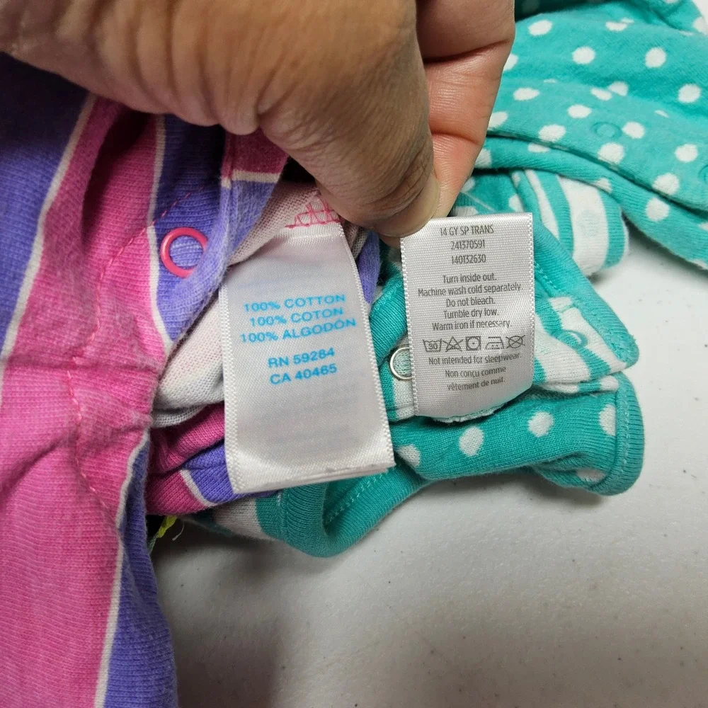 2pc Baby Girl Romper Lot 3-6 M Gymboree The Children's Place Cotton Pink Teal